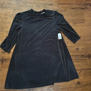 Elegant Black Velvet Women's Dress